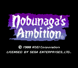 Nobunaga's Ambition (USA) Title Screen